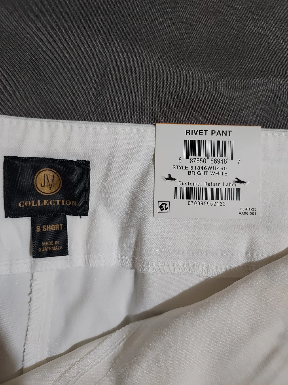 JM Collection White Rivet Size S Short Slim-Leg Pull-On Pants - Picture 7 of 8